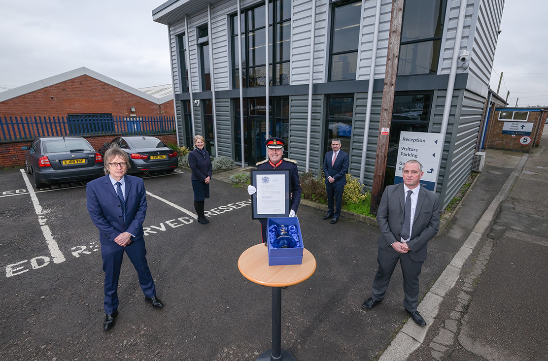 Arrowsmith Engineering in Exhall – specialists in precision parts for the aerospace industry – receiving the Queen’s Award for International Trade in 2020